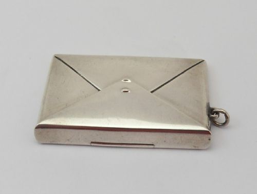 SILVER ENVELOPE FORM DOUBLE STAMP CASE CIRCA 1930'S - ADDITIONAL PHOTO 2