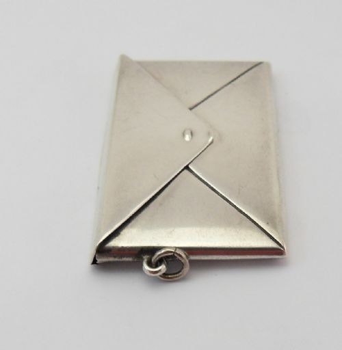 SILVER ENVELOPE FORM DOUBLE STAMP CASE CIRCA 1930'S - ADDITIONAL PHOTO 3