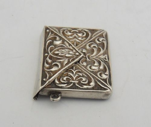 UNUSUAL ORNATE SILVER STAMP CASE CHESTER 1914 - ADDITIONAL PHOTO 2