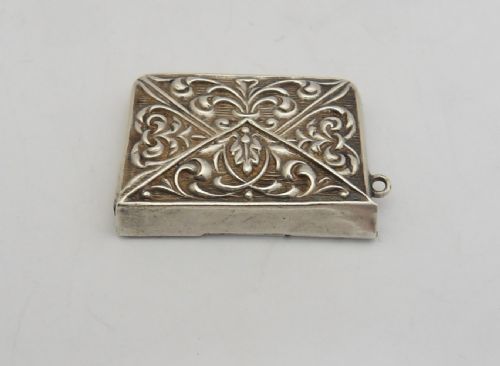 UNUSUAL ORNATE SILVER STAMP CASE CHESTER 1914 - ADDITIONAL PHOTO 3