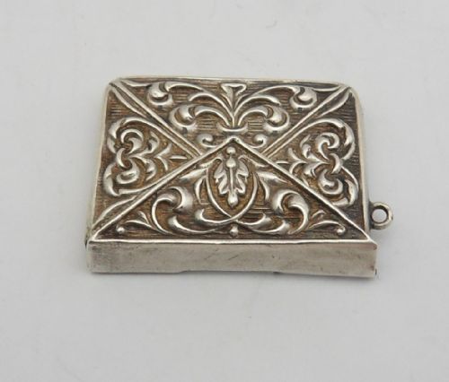 UNUSUAL ORNATE SILVER STAMP CASE CHESTER 1914 - ADDITIONAL PHOTO 4