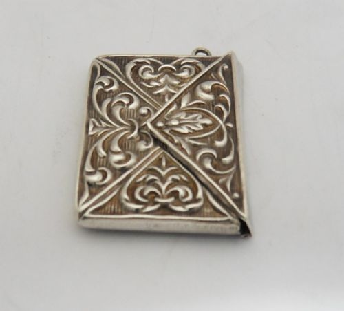 UNUSUAL ORNATE SILVER STAMP CASE CHESTER 1914 - ADDITIONAL PHOTO 5