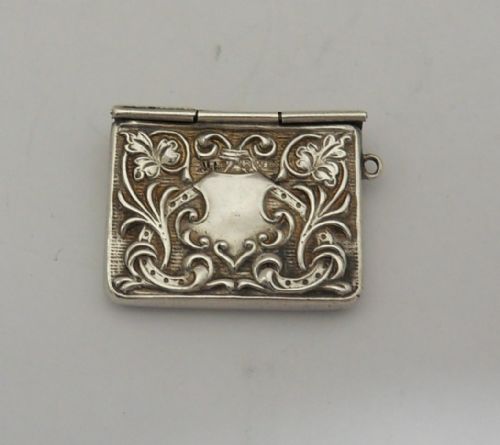 UNUSUAL ORNATE SILVER STAMP CASE CHESTER 1914 - ADDITIONAL PHOTO 6
