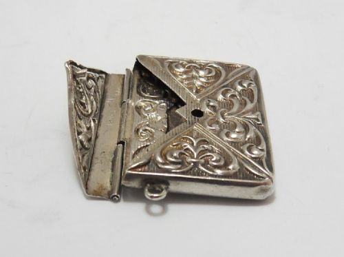 UNUSUAL ORNATE SILVER STAMP CASE CHESTER 1914 - ADDITIONAL PHOTO 11
