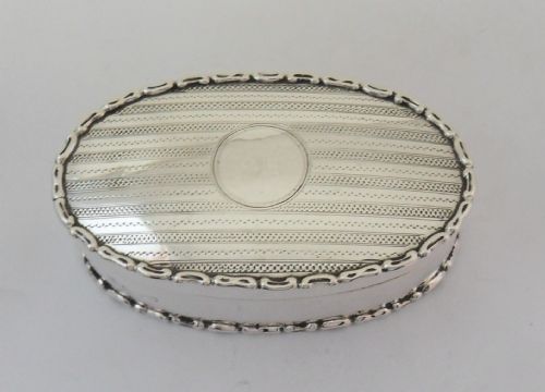 FINE STERLING SILVER OVAL TRINKET BOX CHESTER 1910 - ADDITIONAL PHOTO 7