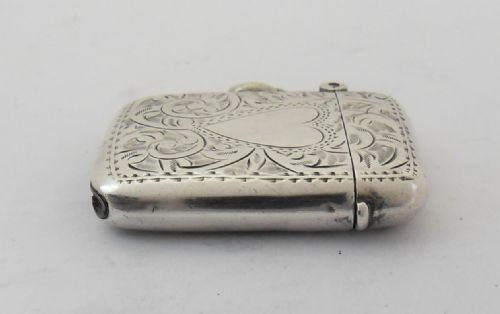 EXQUISITE 'HEART' SILVER VESTA CASE BIRMINGHAM 1912 - ADDITIONAL PHOTO 3