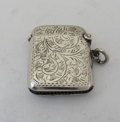 EXQUISITE 'HEART' SILVER VESTA CASE BIRMINGHAM 1912 - ADDITIONAL PHOTO 4