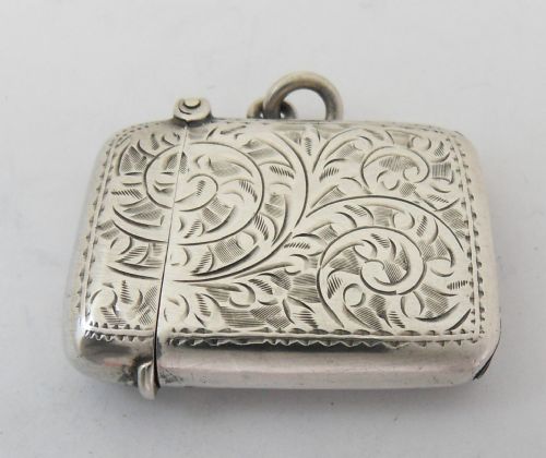 EXQUISITE 'HEART' SILVER VESTA CASE BIRMINGHAM 1912 - ADDITIONAL PHOTO 5