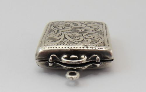 UNUSUAL EDWARDIAN SILVER STAMP CASE LOCKET BIRMINGHAM 1908 - ADDITIONAL PHOTO 7