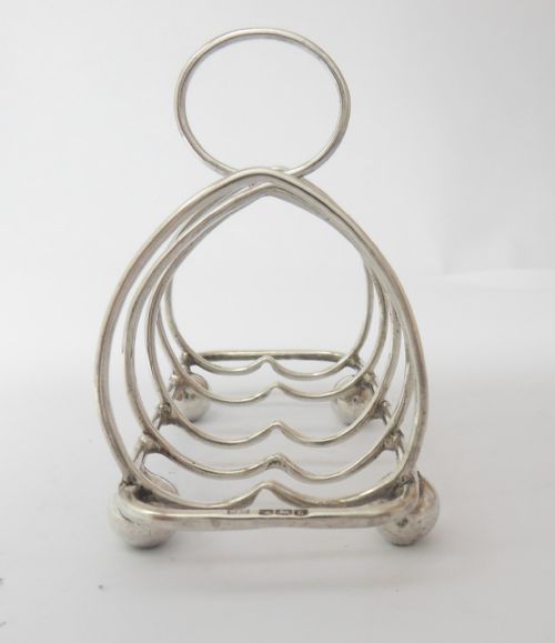 EDWARDIAN 'HEART' SILVER TOAST RACK BY WALKER HALL - ADDITIONAL PHOTO 1