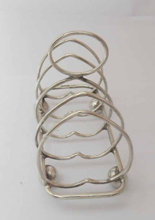 EDWARDIAN 'HEART' SILVER TOAST RACK BY WALKER HALL - ADDITIONAL PHOTO 3