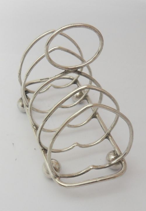 EDWARDIAN 'HEART' SILVER TOAST RACK BY WALKER HALL - ADDITIONAL PHOTO 5