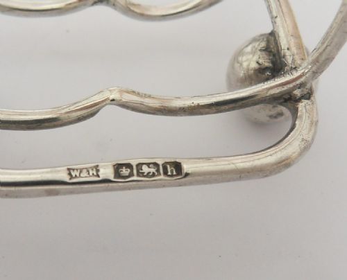 EDWARDIAN 'HEART' SILVER TOAST RACK BY WALKER HALL - ADDITIONAL PHOTO 7