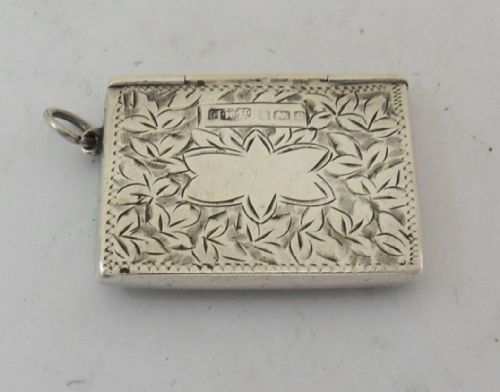 EDWARDIAN SILVER STAMP CASE RARE BUTTON FASTENING BIRMINGHAM 1902 - ADDITIONAL PHOTO 8