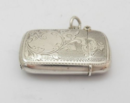 EDWARDIAN SILVER 'FLORAL' VESTA CASE BIRMINGHAM 1903 - ADDITIONAL PHOTO 4