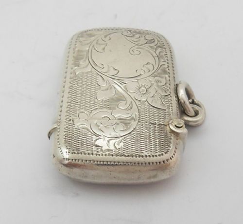 EDWARDIAN SILVER 'FLORAL' VESTA CASE BIRMINGHAM 1903 - ADDITIONAL PHOTO 5