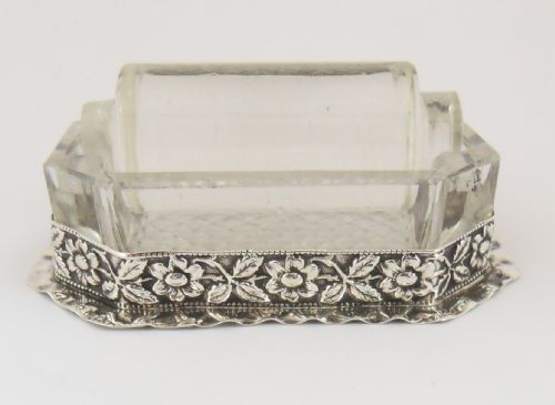 edwardian stamp silver glass roller birmingham 1903 - CATEGORY: ANTIQUE SILVER - DATED EDWARDIAN