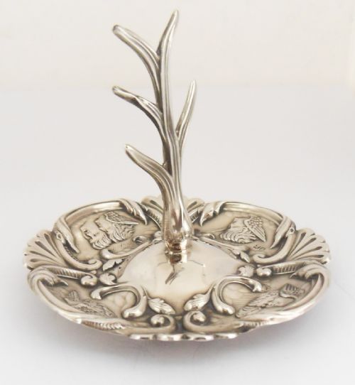 silver ring tree with reynold's angels birmingham 1911 - CATEGORY: ANTIQUE SILVER - DATED 1920