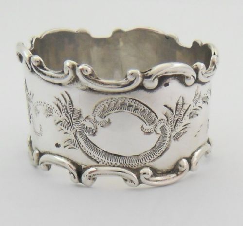 ORNATE PAIR OF CASED SOLID SILVER NAPKIN RINGS BIRMINGHAM 1919 - ADDITIONAL PHOTO 5