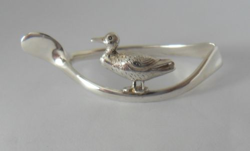 SUPERB PAIR OF SILVER GAME BIRD NAPKIN RINGS HALLMARKED 1920 - ADDITIONAL PHOTO 3
