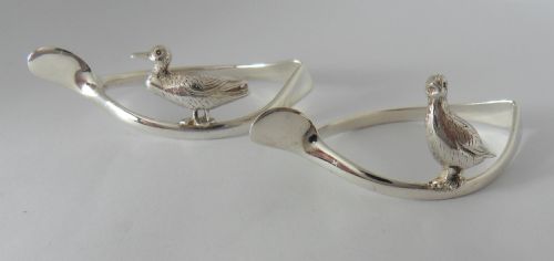 SUPERB PAIR OF SILVER GAME BIRD NAPKIN RINGS HALLMARKED 1920 - ADDITIONAL PHOTO 8