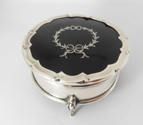 superb silver tortoiseshell trinket box birmingham 1923 - CATEGORY: ANTIQUE SILVER - DATED 1930
