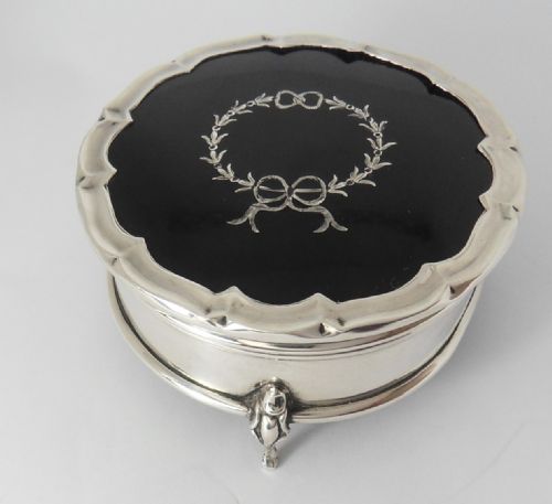 SUPERB SILVER TORTOISESHELL TRINKET BOX BIRMINGHAM 1923 - ADDITIONAL PHOTO 1