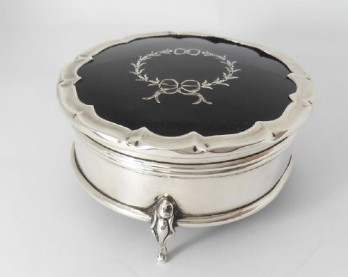 SUPERB SILVER TORTOISESHELL TRINKET BOX BIRMINGHAM 1923 - ADDITIONAL PHOTO 3