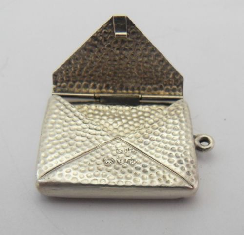 RARE PATTERN SILVER STAMP CASE CHESTER 1905 - ADDITIONAL PHOTO 1