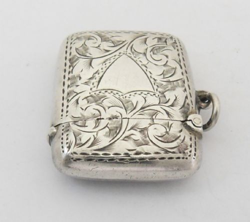 EDWARDIAN SILVER VESTA CASE BIRMINGHAM 1902 - ADDITIONAL PHOTO 3