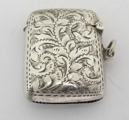 EDWARDIAN SILVER VESTA CASE BIRMINGHAM 1902 - ADDITIONAL PHOTO 6