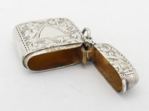 EDWARDIAN SILVER VESTA CASE BIRMINGHAM 1902 - ADDITIONAL PHOTO 8