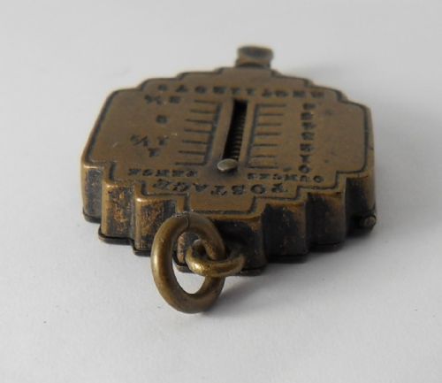 RARE VICTORIAN BRASS MINIATURE FOB POSTAGE LETTER SCALES - ADDITIONAL PHOTO 2