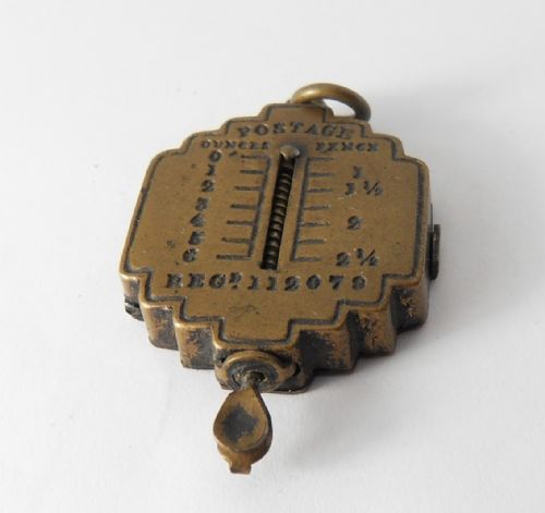 RARE VICTORIAN BRASS MINIATURE FOB POSTAGE LETTER SCALES - ADDITIONAL PHOTO 4