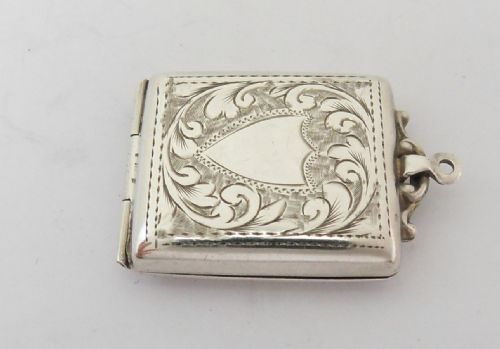 SILVER LOCKET STYLE STAMP CASE BIRMINGHAM 1914 - ADDITIONAL PHOTO 2