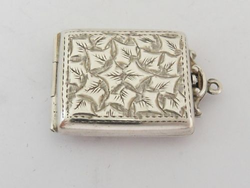 SILVER LOCKET STYLE STAMP CASE BIRMINGHAM 1914 - ADDITIONAL PHOTO 3