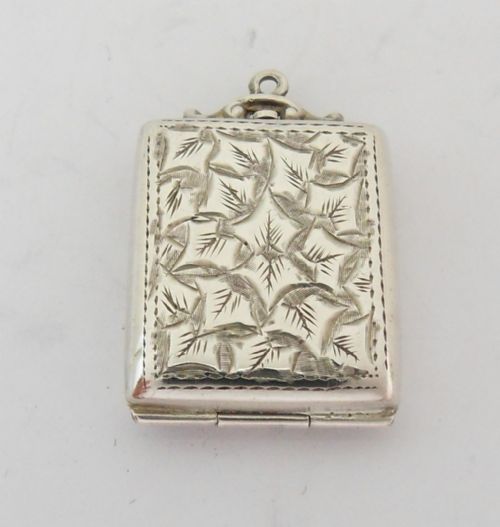 SILVER LOCKET STYLE STAMP CASE BIRMINGHAM 1914 - ADDITIONAL PHOTO 4