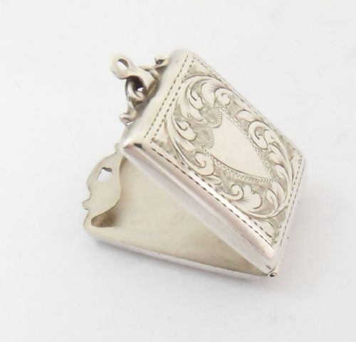 SILVER LOCKET STYLE STAMP CASE BIRMINGHAM 1914 - ADDITIONAL PHOTO 8