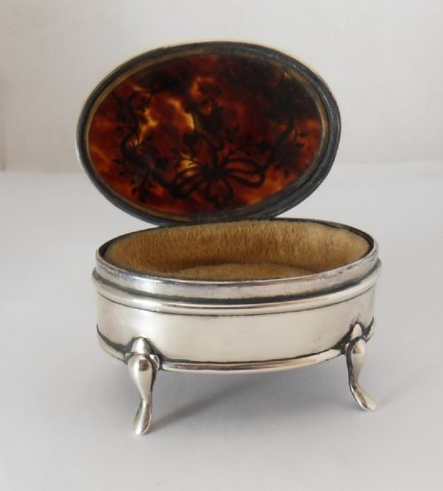 EDWARDIAN SILVER TORTOISESHELL TRINKET BOX BY LEVI SALAMAN - ADDITIONAL PHOTO 1