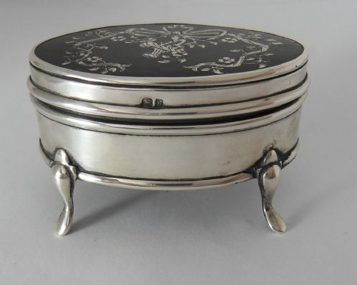 EDWARDIAN SILVER TORTOISESHELL TRINKET BOX BY LEVI SALAMAN - ADDITIONAL PHOTO 7