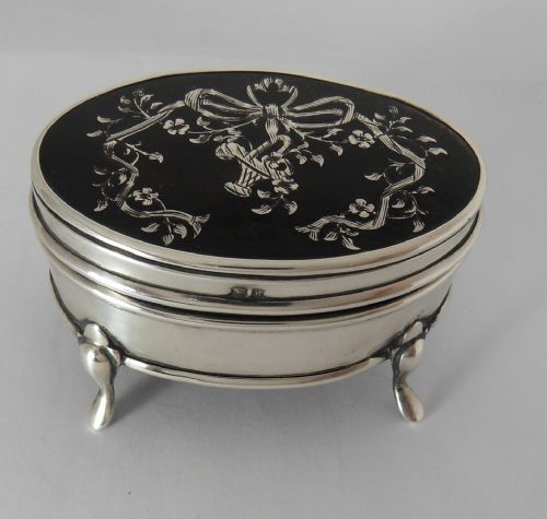 EDWARDIAN SILVER TORTOISESHELL TRINKET BOX BY LEVI SALAMAN - ADDITIONAL PHOTO 8