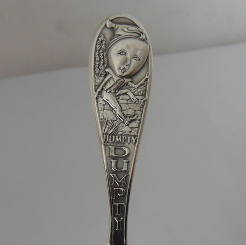 SCOTTISH SILVER HUMPTY DUMPTY CHILD'S NURSERY SPOON GLASGOW 1930 - ADDITIONAL PHOTO 1