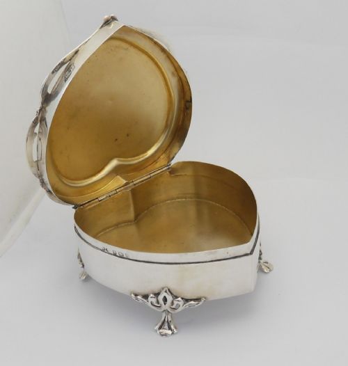 SUPERB SILVER HEART TRINKET BOX BIRMINGHAM 1905 - ADDITIONAL PHOTO 3