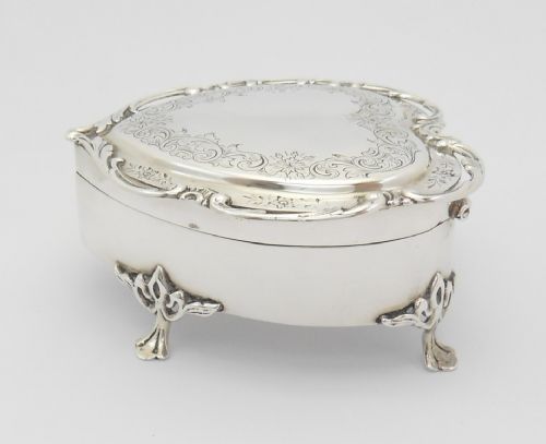 SUPERB SILVER HEART TRINKET BOX BIRMINGHAM 1905 - ADDITIONAL PHOTO 5