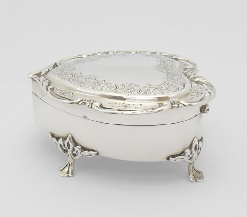 SUPERB SILVER HEART TRINKET BOX BIRMINGHAM 1905 - ADDITIONAL PHOTO 6