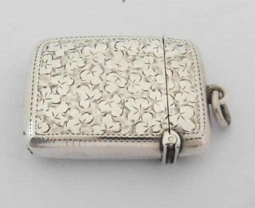 VICTORIAN SILVER VESTA CASE BIRMINGHAM 1897 - ADDITIONAL PHOTO 4