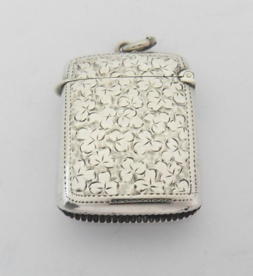 VICTORIAN SILVER VESTA CASE BIRMINGHAM 1897 - ADDITIONAL PHOTO 5