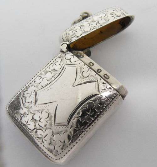 VICTORIAN SILVER VESTA CASE BIRMINGHAM 1897 - ADDITIONAL PHOTO 7