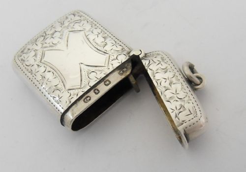 VICTORIAN SILVER VESTA CASE BIRMINGHAM 1897 - ADDITIONAL PHOTO 8