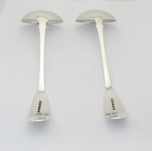 RARE PAIR OF SCOTTISH PROVINCIAL SILVER LADLES ABERDEEN 1824 1891 - ADDITIONAL PHOTO 3